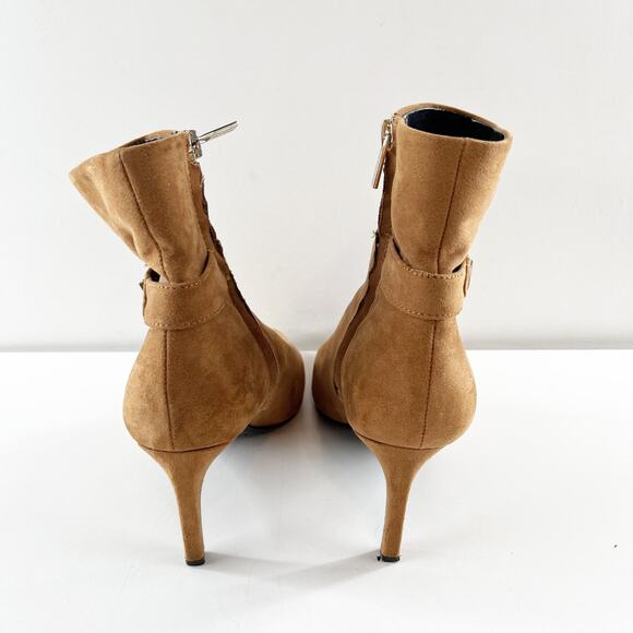 Calvin Klein Suede Pointed Toe Ankle Boots Booties Brown 7.5 - Picture 5 of 8